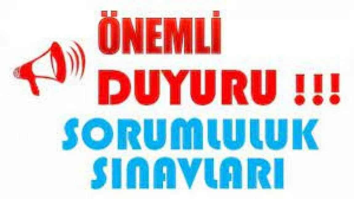 2024-2025 EĞİTİM-ÖĞRETİM YILI EYLÜL DÖNEMİ SORUMLULUK SINAV TAKVİMİ